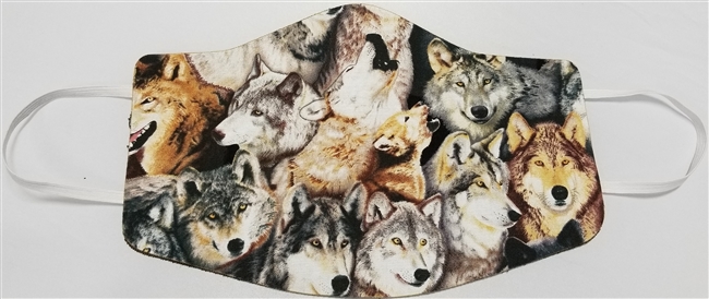 Wolves Two Ply Cotton Face Covering