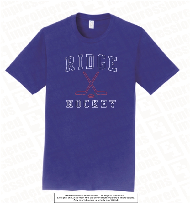 Ridge Hockey Crossed Sticks Cotton Tee