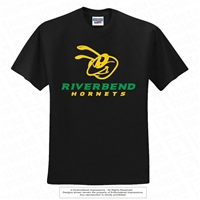 Dual Tone Riverbend Hornets Logos Tee