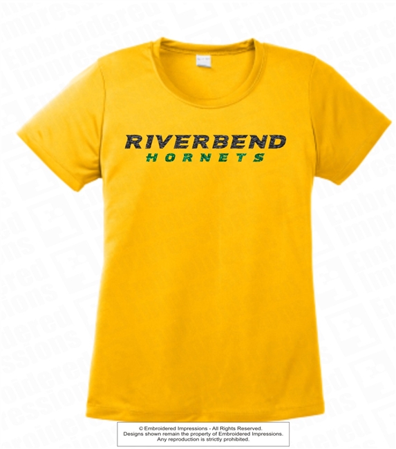 Glittered Horizontal Riverbend Hornets Logo Tee