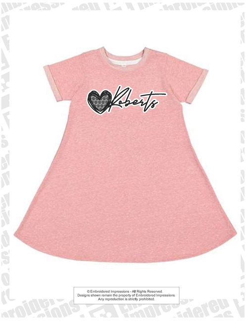 Roberts Elementary Paw Print Heart Youth Dress