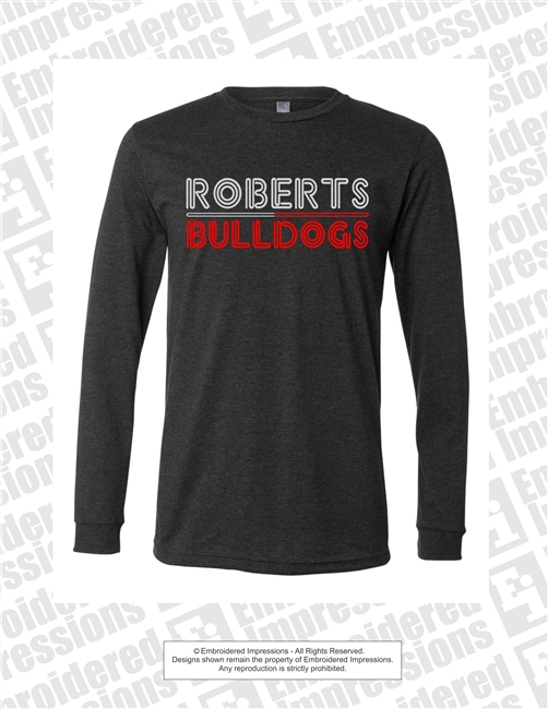 ROBERTS BULLDOGS Round Font Long Sleeves in Dark Heather