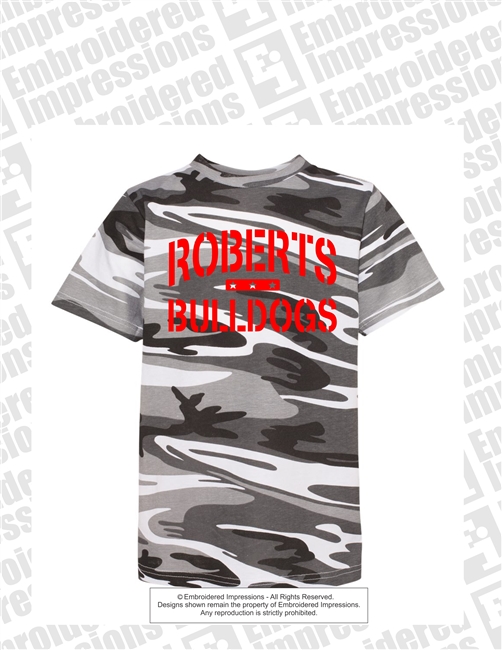 Woodland Camo Tee with Red Font