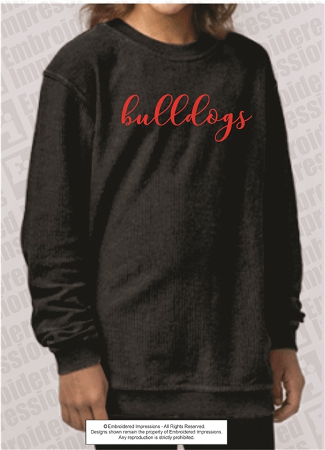 Bulldogs Corduroy Sweatshirt in Black