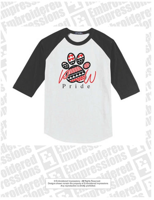 Roberts Elementary Paw Print Baseball Tee