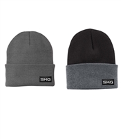 SKG Folded beanie with Leatherette Patch - choice of color