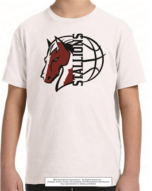 Stallions Basketball Tee in White