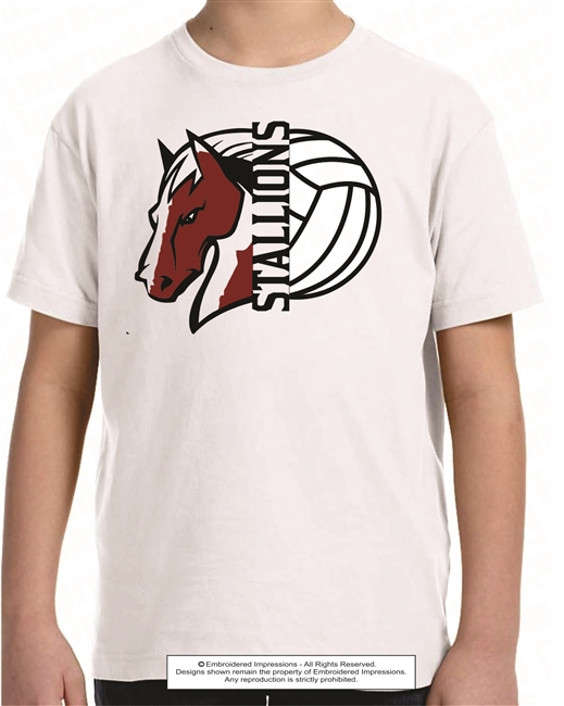 Stallions Volleyball Tee in White