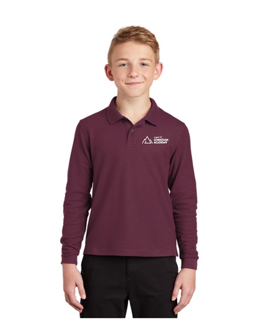 SHCA Youth Silk Touch Long Sleeve Polo