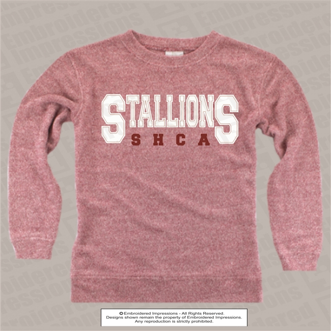 Stallions Distressed Chino Cozy Crewneck Sweatshirt
