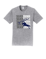 Custom Printed Silvercrown Equestrian Grey and White Logo Tee