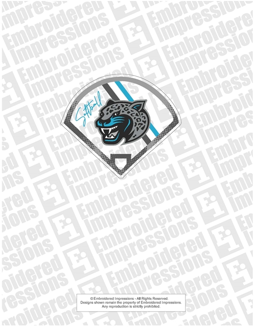 Seckinger Softball Diamond Jaguar Head Sticker