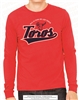 Red with 2-Tone Design Ringspun Long Sleeve Tee