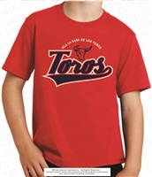 Red with 2-Tone Design Ringspun Short Sleeve Tee