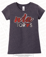 WLA Girls and Ladies Fitted Heathered Navy Tee