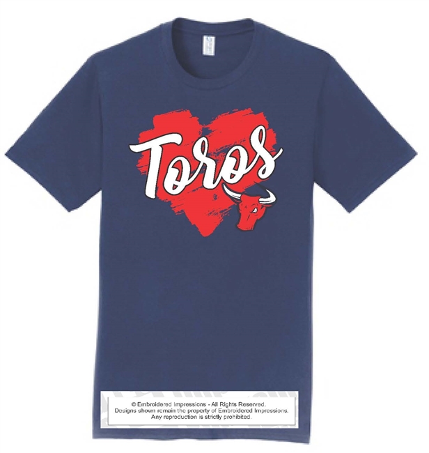 WLA Toro's Heart Cotton Tee in Navy