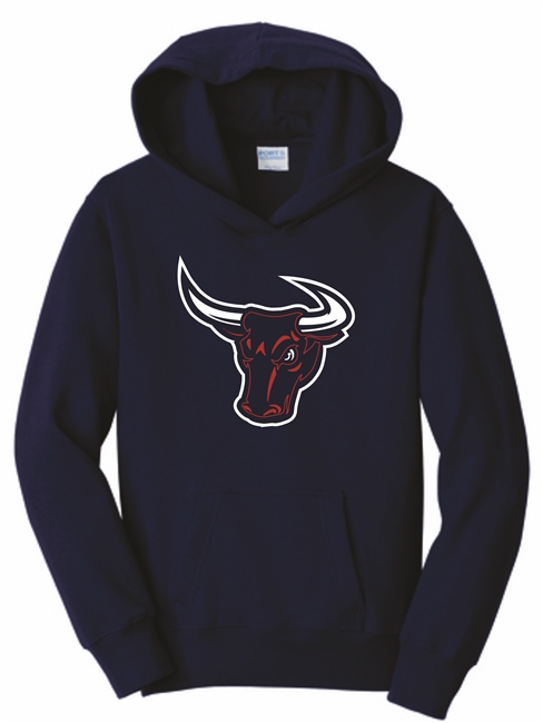 Puff Embroidered Toro Head Navy Hoodie