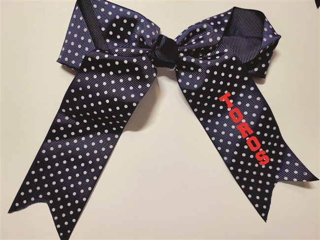 Small White Polka Dot on Navy Bow