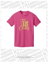 Woodward Mill Cubs Gold Glitter Pink tee