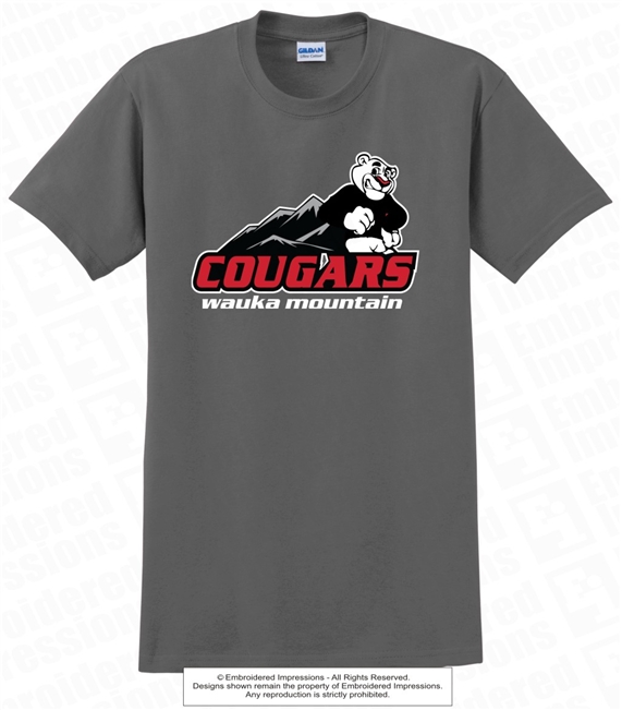 Wauka Mountains Cougars Logo Cotton Tee