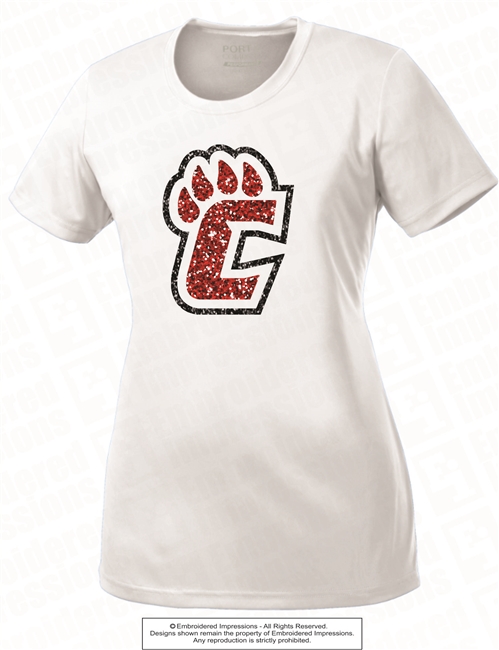 Glittered Cougars Paw Dry Zone Tee