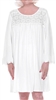 Home Care Line  Womens White Cotton Knit Long sleeve nightgown Lace trim Open back Velcro closure-patient gown