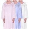 Home Care Line 3-PACK Multi-Nightgowns for Women Long sleeve Cotton Knit Lace trim Velcro closures