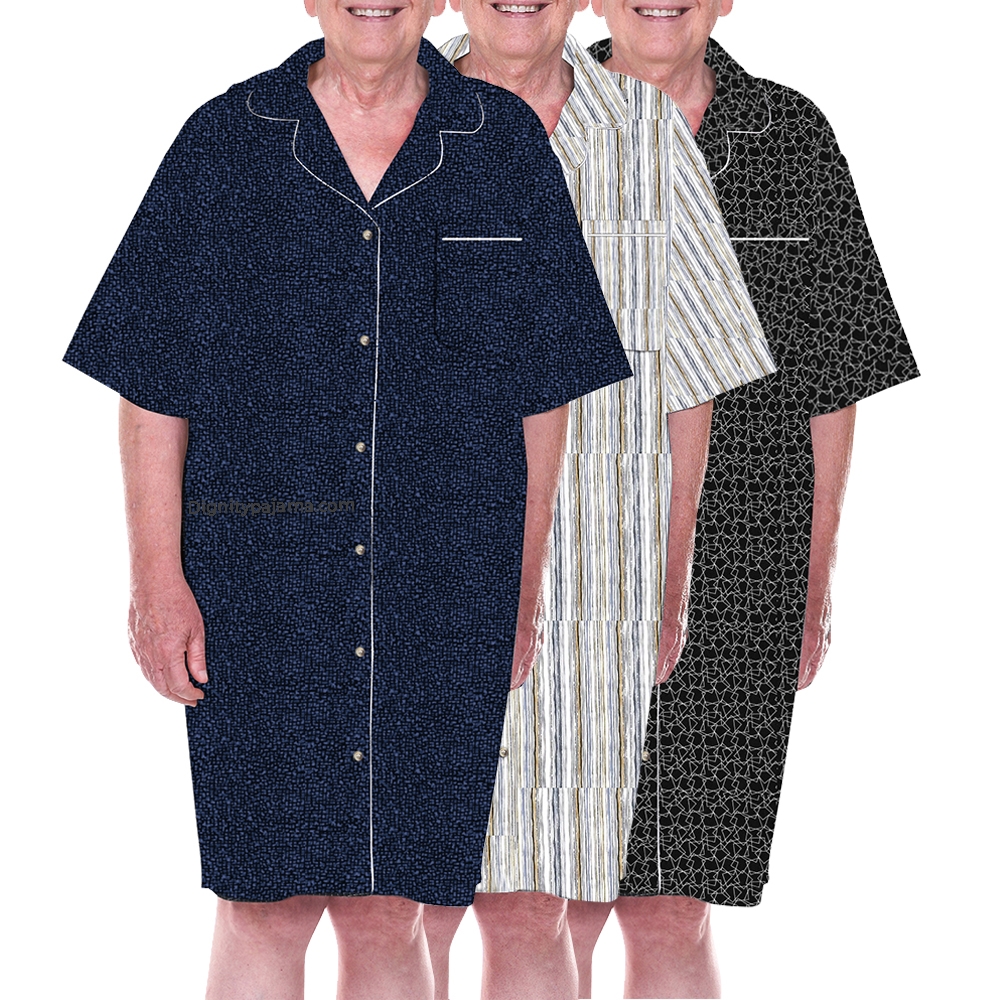 Buy Womens Flannel Adaptive Hospital Gowns Open Back Nightgowns - Black Dot  LGE at Amazon.in