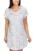 Dignity Pajamas Womens nightgown 'So Soft' Floral Print Knit Short Nightdress with Regular Back-Ruffle - neck and sleeve-Lace trim