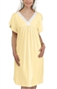Dignity Pajamas women's soft knit cap sleeve nightgown with criss cross lace V-neck trim â€” made in USA