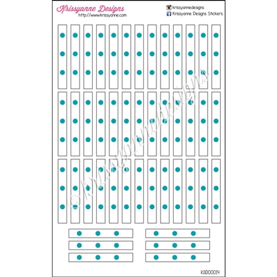 Daily Checklist Stickers - 3 Dots - June - Set of 45 Strips