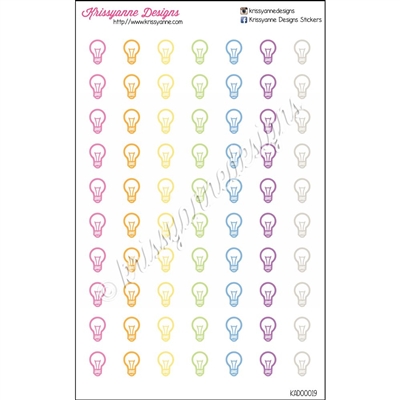 Light Bulb Cutout Stickers - Set of 70