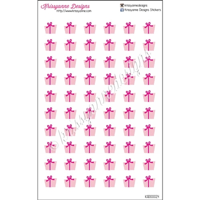 Pink Present Cutout Stickers - Set of 60