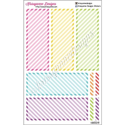 Double Box Stickers - Stripes - Set of 9 Stickers