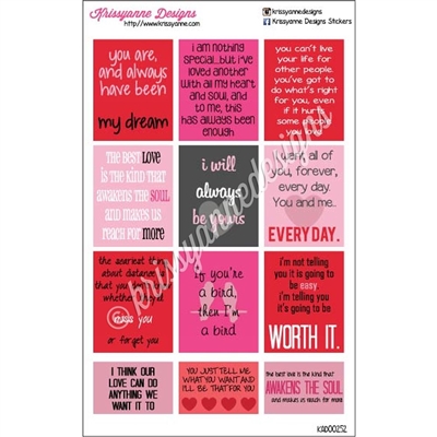 Movie Quote Stickers - The Notebook Inspired