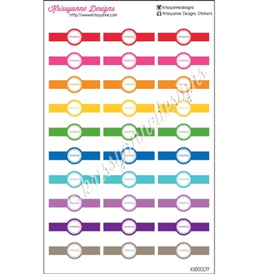 Small Meal Planning Headers - Bold Rainbow - Set of 30