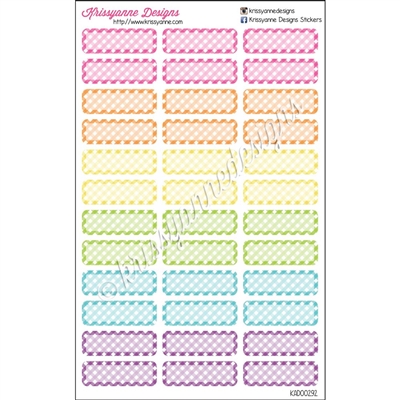 Patterned Event Stickers - Gingham Rainbow - Set of 36