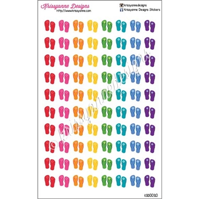 Small Rainbow Flip Flops - Bold Rainbow - Set of 80