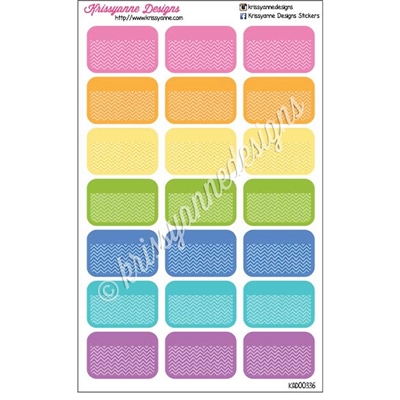 Round Corner Color Block Half Box - Pastel Rainbow with Chevron Overlay - Set of 21