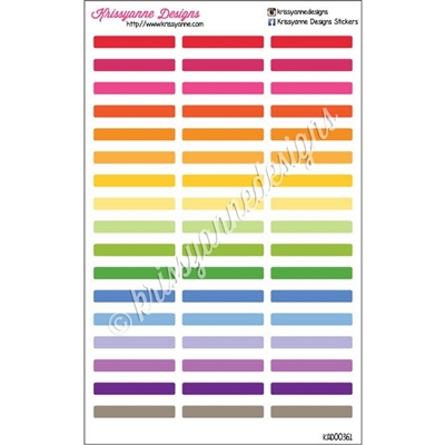 Blank Small Event Stickers - Rainbow - Set of 51