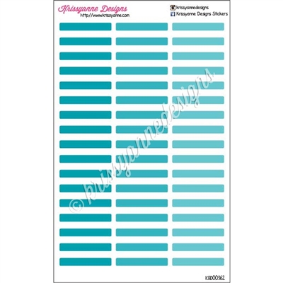 Blank Small Event Stickers - Teal Ombre - Set of 51