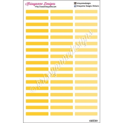 Blank Small Event Stickers - Yellow Ombre - Set of 51