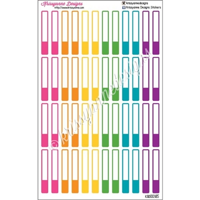 Small Color Block Event Stickers - Horizontal Planners - Bold Rainbow Set of 48