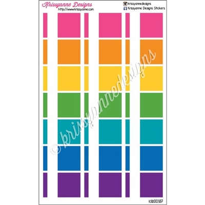 White Block Half Box - Bold Rainbow - Set of 21