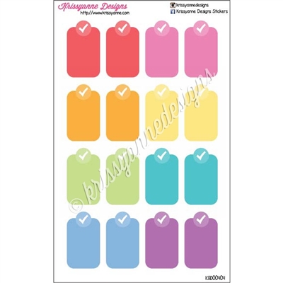 Rounded Icon Checklist - Pastel Rainbow - No Lines - Set of 16