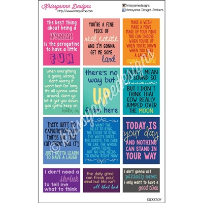 Lyric Stickers - Country Music Inspired - Set 2