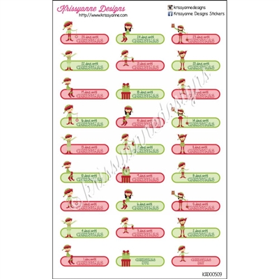 Christmas Countdown Stickers - Set of 27