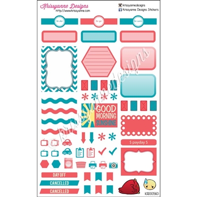 KAD Weekly Planner Set - Teal and Coral