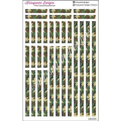 Green Camo Decoration Strips - Set of 30