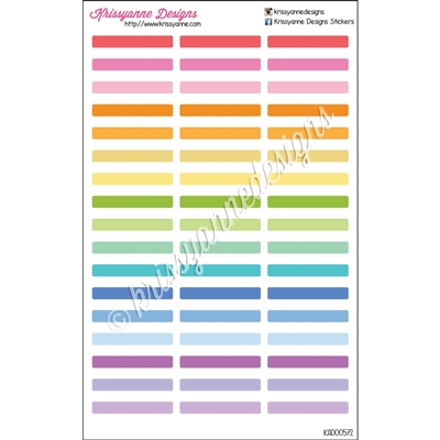 Blank Small Event Stickers - Pastel Rainbow - Set of 51